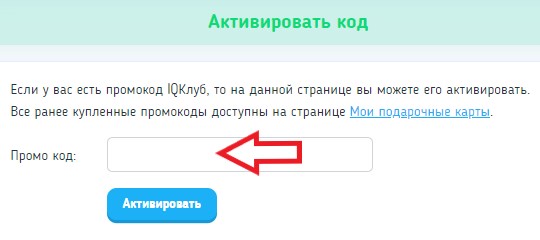 Как использовать промокод в IQ Клуб